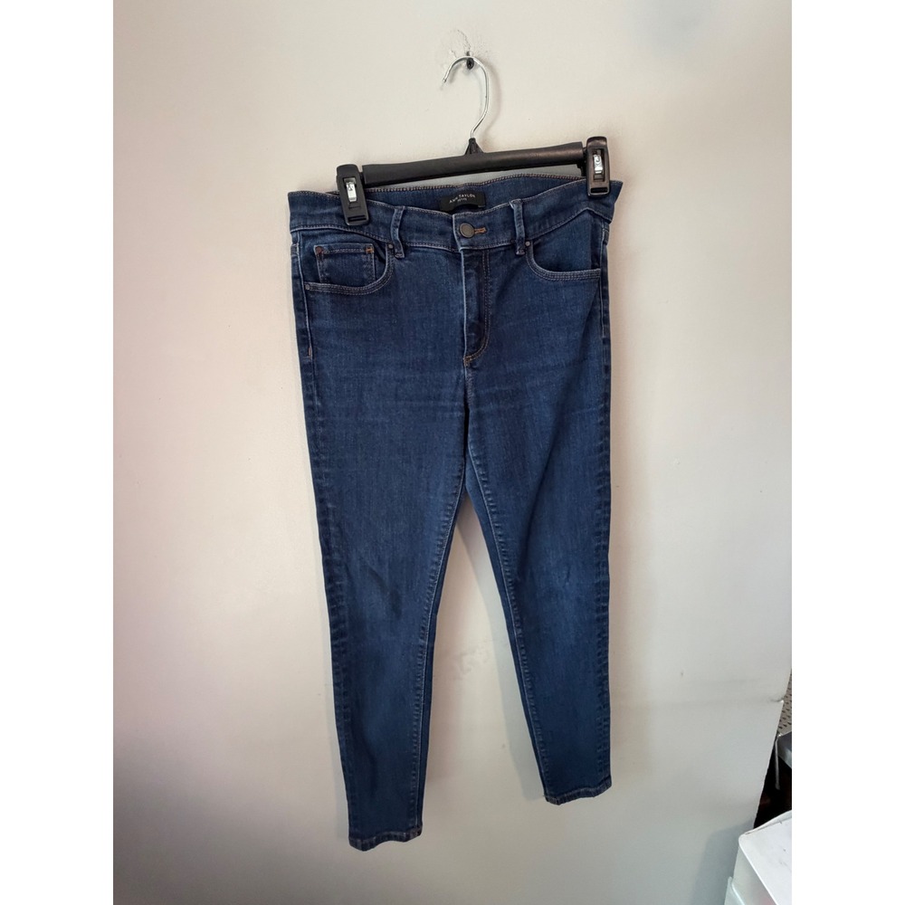 Ann Taylor Petite Dark Wash Skinny Jeans Womens High Rise Stretch Denim
